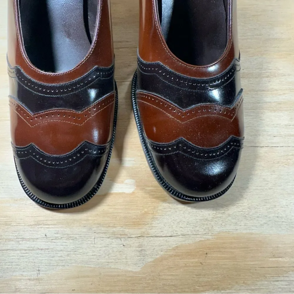 Clifford & Wills Black and Brown Mary Jane Heels Women’s Size 10